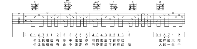 《命中注定吉他谱》_庾澄庆_A调 图二